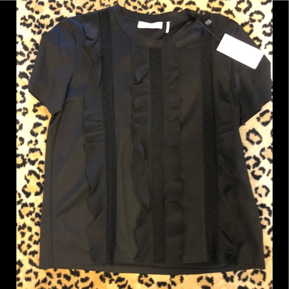 Sandro Ruffled T Shirt Size 3